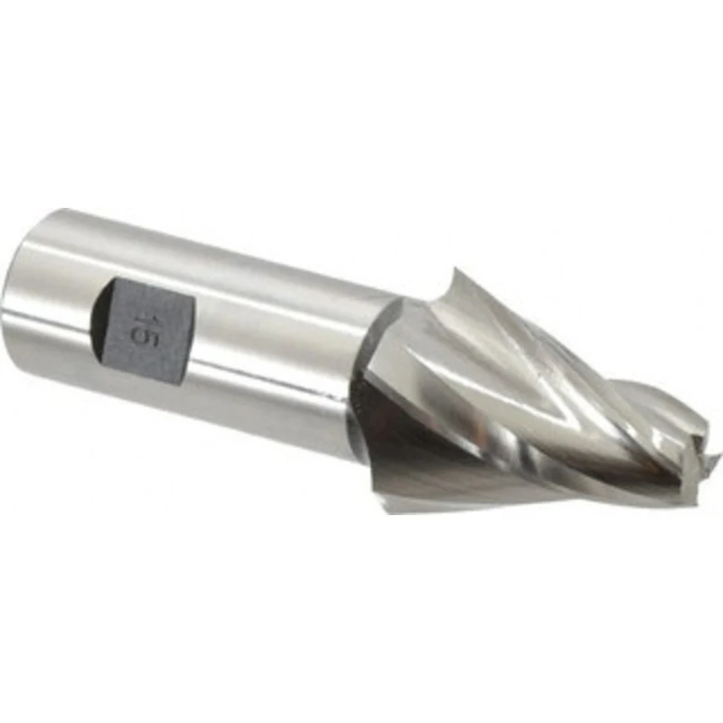 Made in USA 15 per Side 1/2 Small End Diam 1-3/4 LOC 4-Flute High Speed Steel Tapered Square End Mill Uncoated, 1 Sha...